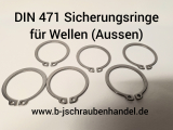 DIN 471 Sicherungsringe für Wellen,Regelausführung Edelstahl 1.4122 (Außen) 9 x 1 (5 Stück)