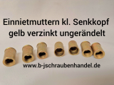 Einnietmuttern/Blindnietmuttern kleiner Senkkopf gelb verzinkt ungerändelt M8 (Nietbereich: 0,8 - 3,5mm) (10 Stück)