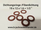 Glasfiberdichtungsringe 19 x 12 x 1,6 = 1/2 100 Stück
