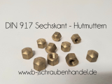 DIN 917 Sechskant - Hutmuttern niedrige Form Messing blank M 6 (10 Stück) Sonderpreise