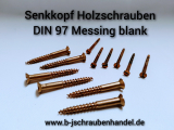 Senk-Holzschrauben mit Schlitz DIN 97 Messing 2,4 x 20 VE 100 Stück