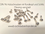 DIN 96 Rundkopf Holzschrauben mit Schlitz Messing vernickelt 2,0 x 15 (100 Stück)
